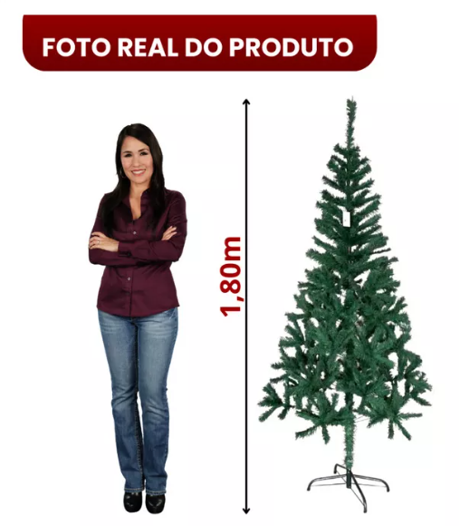 Árvore De Natal Decorada Cheia 320 Galhos 1,80m + enfeitos e pisca pisca (Entrega Hoje)