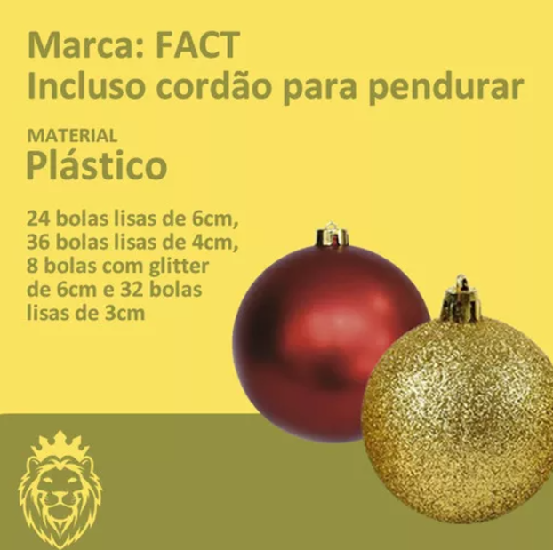 Kit C/100 Bolas De Natal Lisas/foscas/glitter Gold/vermelho (Entrega Hoje)